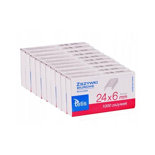 Zszywki Tetis biurowe 24/6 10x1000szt 148715