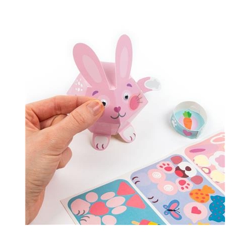 Figurki 3D z naklejkami Zwierzaki różowe Kidea -37348