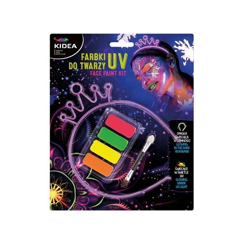 Farby do malowania twarzy UV Kidea 4 kolory