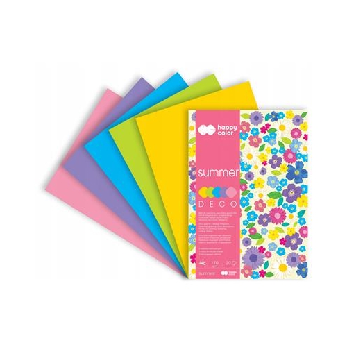Blok A5 Deco Summer 170g 20ark 5 kol wiosenny MAŁY