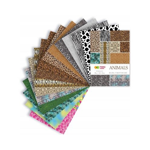 Blok z motywami A4 80g Animals 16 arkuszy