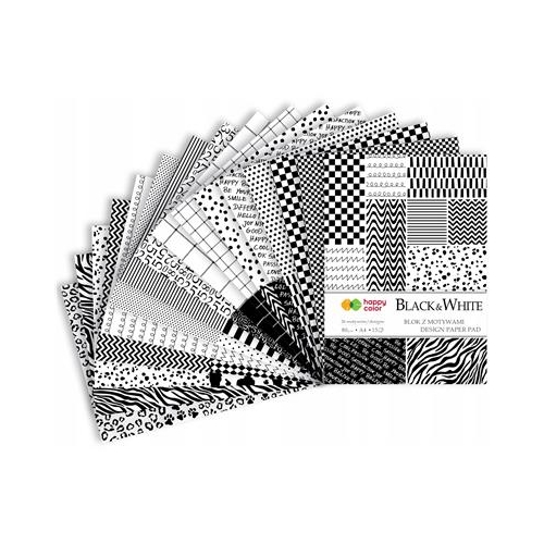 Blok z motywami A4 80g Black & White 15 arkuszy