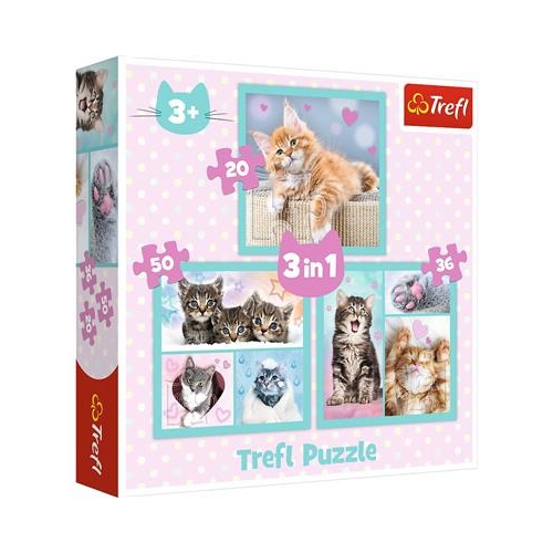 Puzzle TREFL 3w1 Słodkie zwierzaki