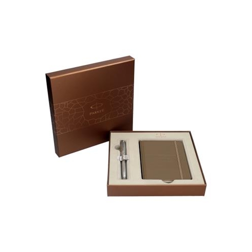 Zestaw Parker Urban Srebrna Perła + Notes