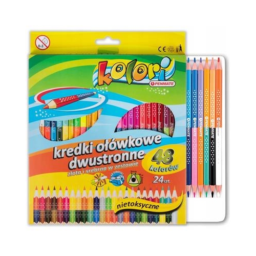 Kredki ołówkowe Penmate 24szt 48 kol dwustronne