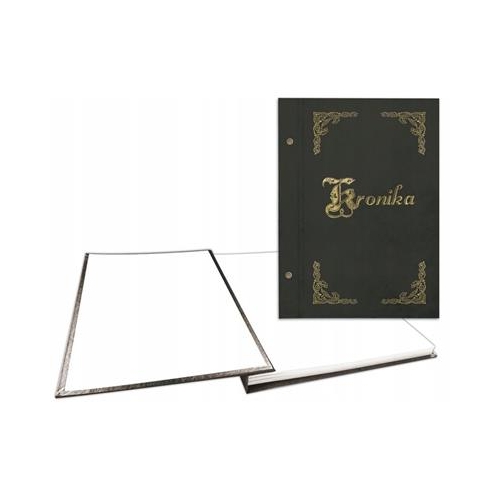Kronika pionowa Warta 25x34,5cm Czarna złocona-37717
