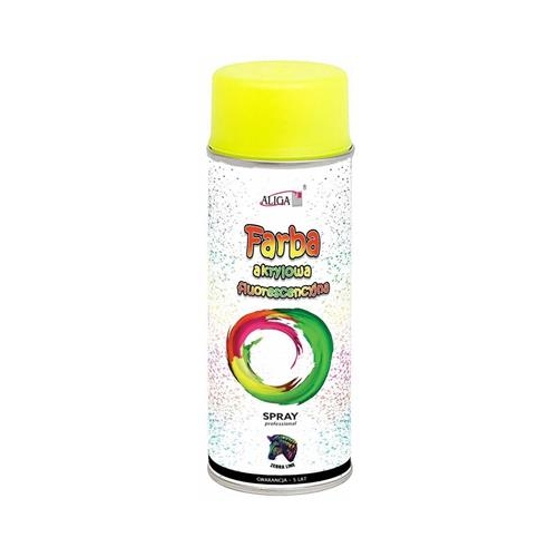 Farba w sprayu akryl fluorescencyjna żółta 400ml