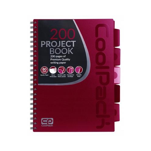 Kołozeszyt Coolpack A4/100 Czerwony z zakładkami