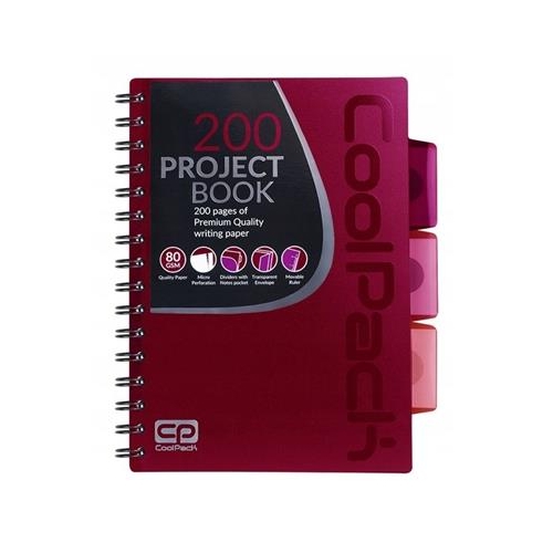 Kołozeszyt Coolpack A5/100 Czerwony z zakładkami