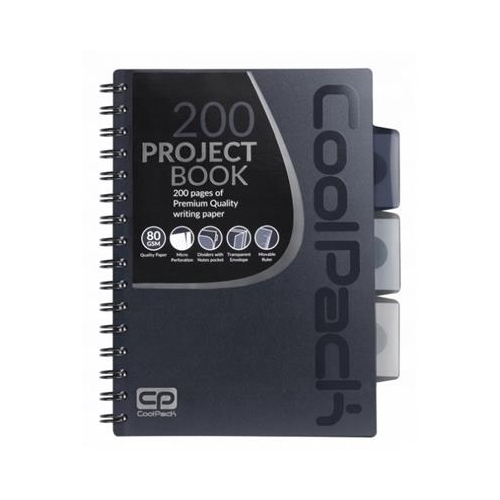 Kołozeszyt Coolpack A5/100 Szary z zakładkami