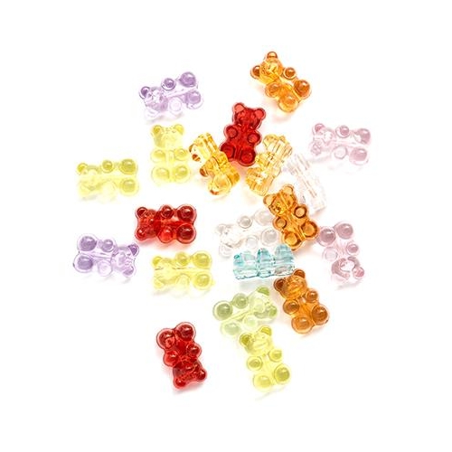 Koraliki akrylowe 20szt 17x12mm misie żelki