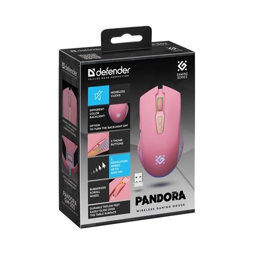 Mysz bezprzewodowa Defender PANDORA Róż SILENT-38059