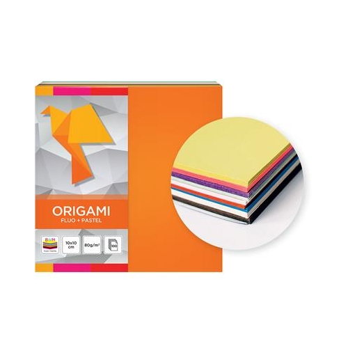 Papier origami Interdruk 10x10cm 100k Fluo, pastel
