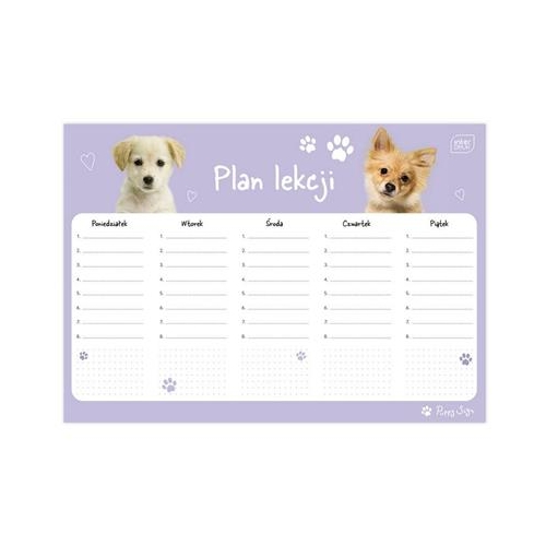 Plan lekcji A4 Interdruk Puppy sign pieski i kotki