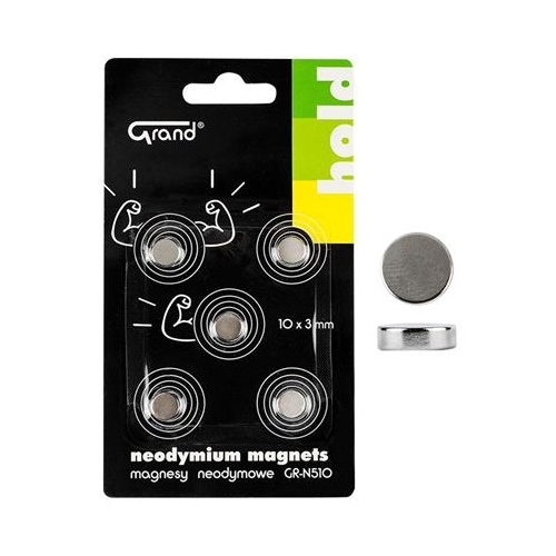 Magnesy neodymowe Grand 10mm x 3mm 5szt