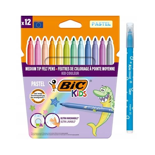 Flamastry Bic Kids pastelowe 12 kolorów