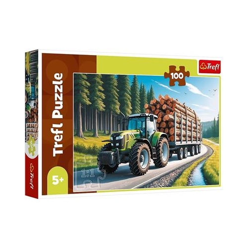 Puzzle TREFL 100 Ciągnik leśny