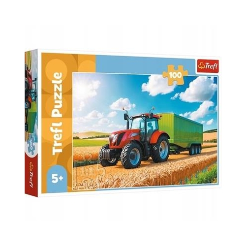 Puzzle TREFL 100 Traktor z przyczepą