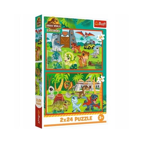 Puzzle TREFL 2x 24 Małe dinozaury Jurassic World