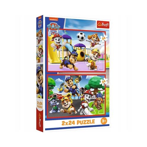 Puzzle TREFL 2x 24 Psi patrol dzień zabaw