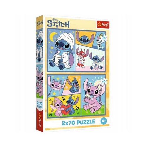 Puzzle TREFL 2x 70 Stitch Ze Stitchem nie ma nudy