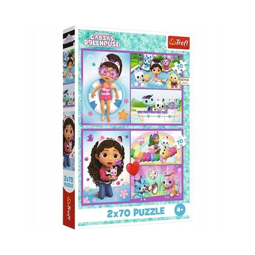 Puzzle TREFL 2x 70 Baw się z Gabby Koci Domek