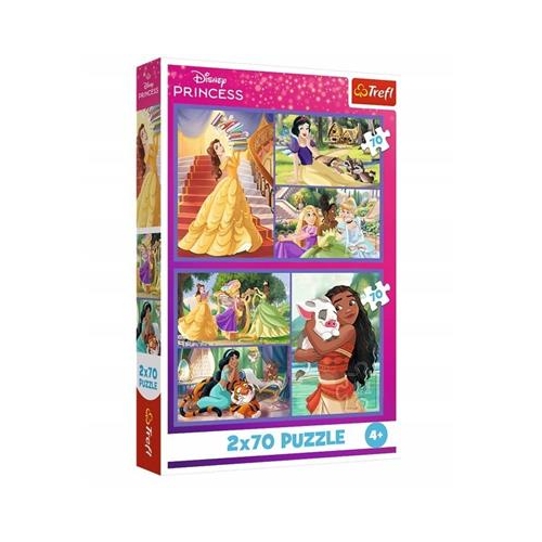 Puzzle TREFL 2x 70 Disney Księżniczki Bajkowe dni