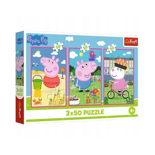 Puzzle TREFL 3x 50 Świnka Peppa