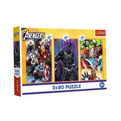 Puzzle TREFL 3x 80 Avengers
