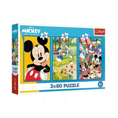 Puzzle TREFL 3x 80 Ekipa Myszki Miki
