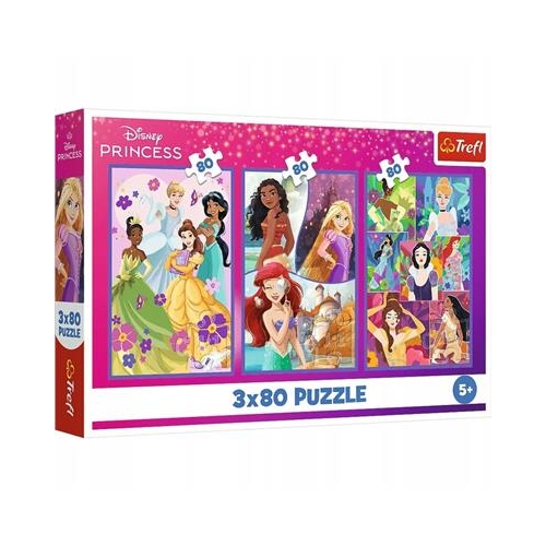 Puzzle TREFL 3x 80 Księżniczki