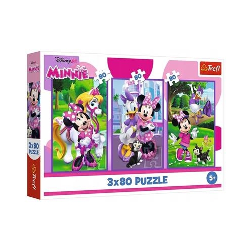 Puzzle TREFL 3x 80 Myszka Minnie i przyjaciółki