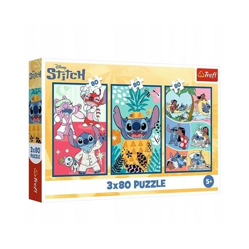 Puzzle TREFL 3x 80 Świat Stitcha