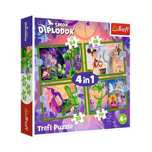 Puzzle TREFL 4w1 Diplodok