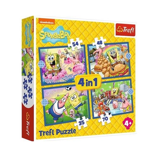 Puzzle TREFL 4w1 Podwodne życie SpongeBoba