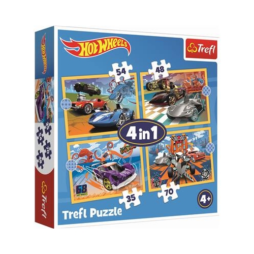 Puzzle TREFL 4w1 Pojazdy Hot Wheels