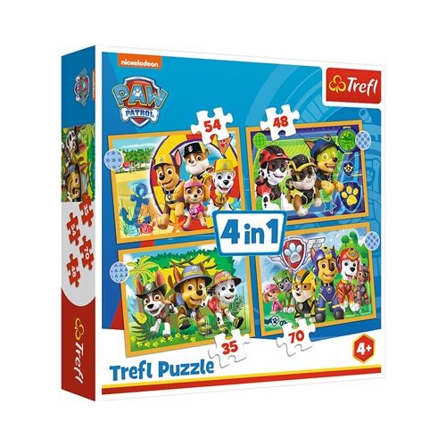 Puzzle TREFL 4W1 Wakacyjny Psi Patrol