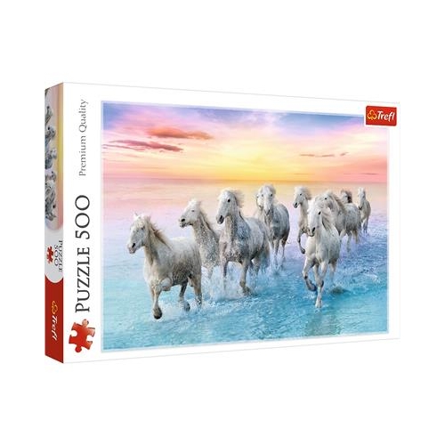 Puzzle TREFL 500 Białe konie