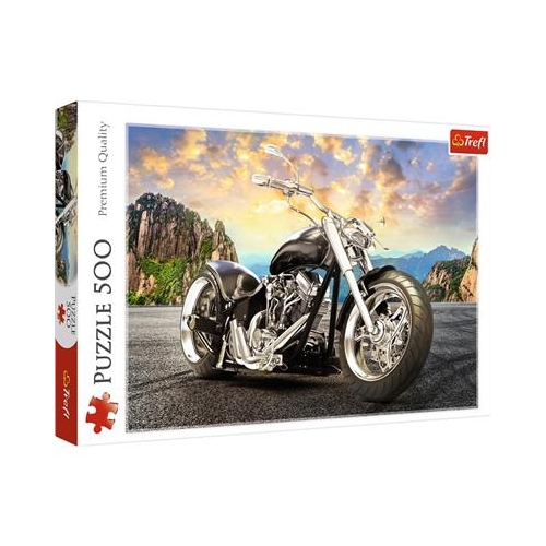 Puzzle TREFL 500 Czarny motocykl