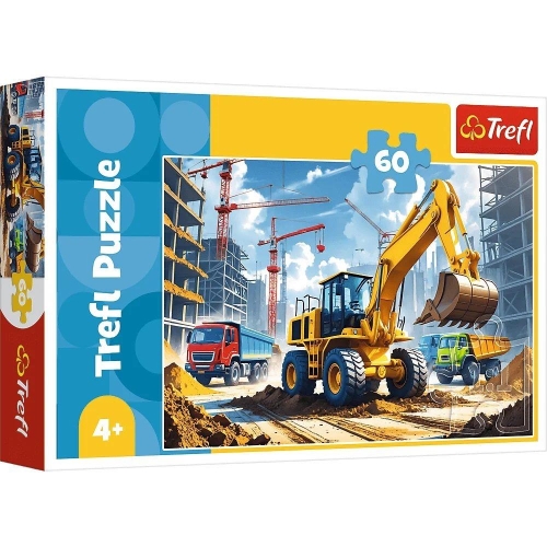 Puzzle TREFL 60 Traktor koparko-ładowarka