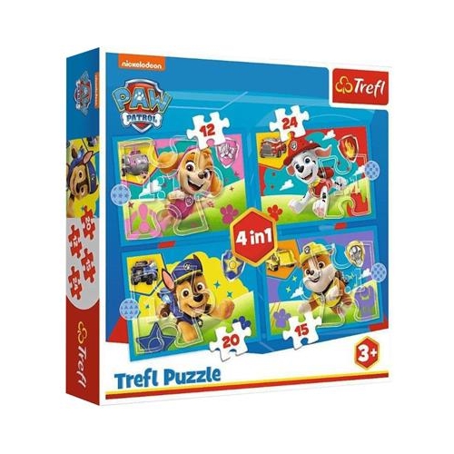 Puzzle TREFL 4w1 Biegnące Pieski Psi Patrol