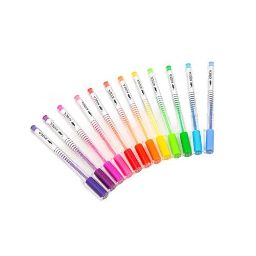 Długopisy żelowe Kidea 12 kolorów fluo neon-38513