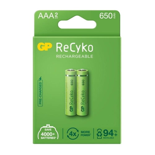 Akumulatorki AAA R03 GP ReCyko 650mAh 2szt