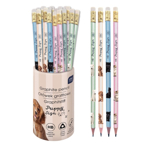 Ołówek z gumką Interdruk Puppy Sign HB-38634