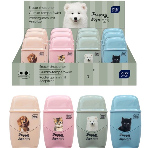 Temperówka z gumką Interdruk Puppy Sign-38638