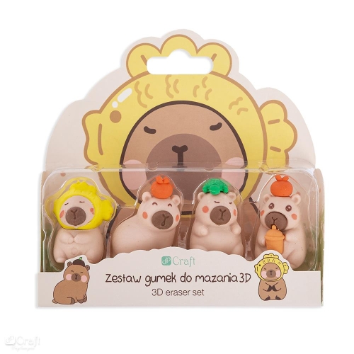 Zestaw gumek do mazania 4szt Kapibary