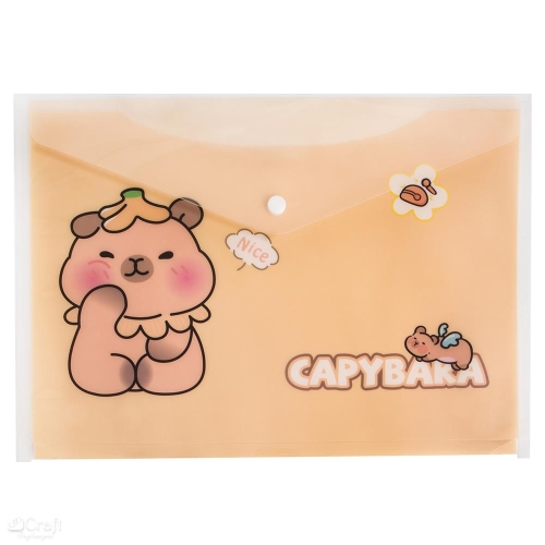 Teczka kopertowa A4 na zatrzask Kapibara beżowa