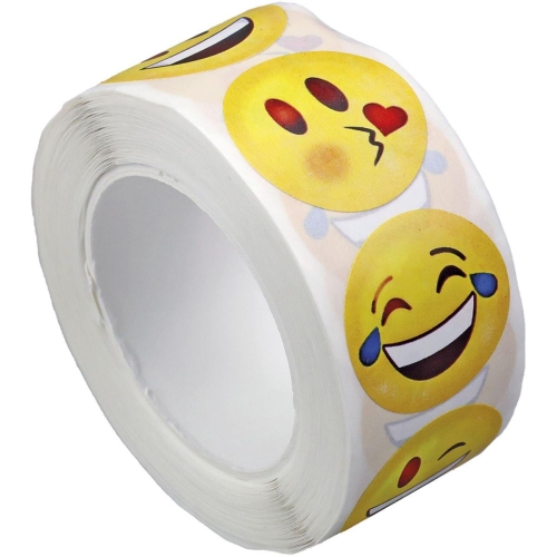 Naklejki na rolce 500szt. 2,5cm Emotki