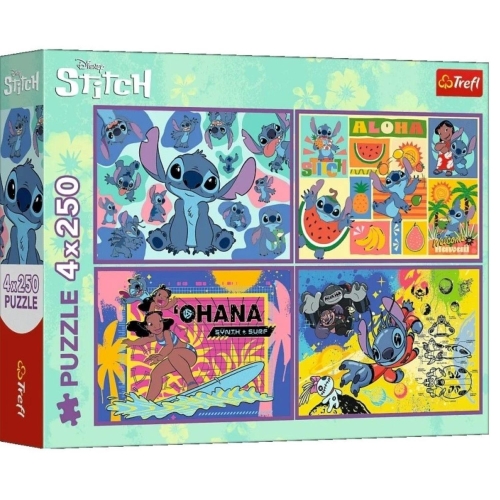 Puzzle TREFL 4x 250 Lili i Stitch