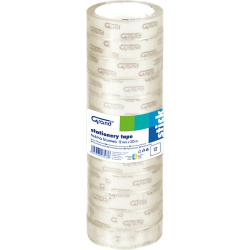 Taśma klejąca biurowa Grand 12x20 12mm 12 sztuk